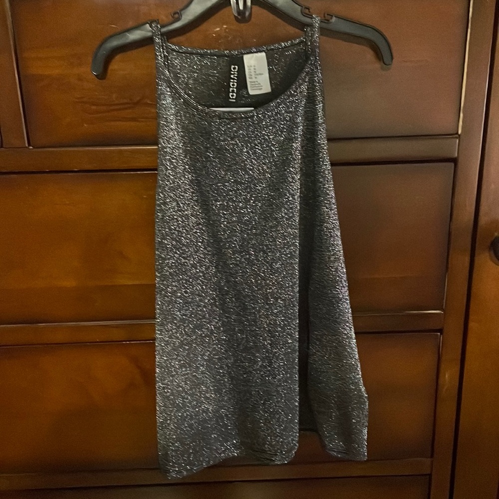 Medium sparkling gray blouse.
